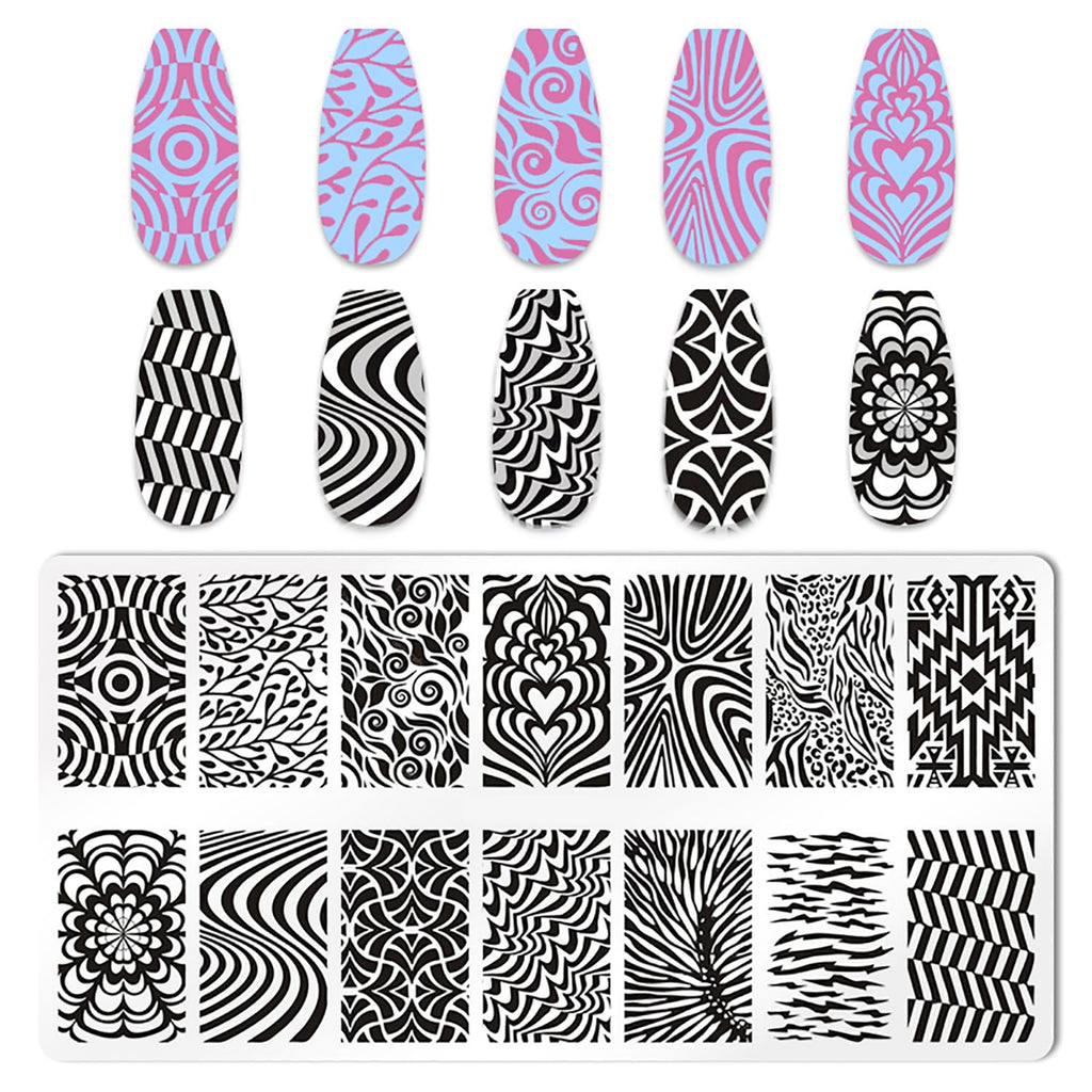 Top view of five piece professional nail stamping collection