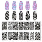 Top view of five piece professional nail stamping collection