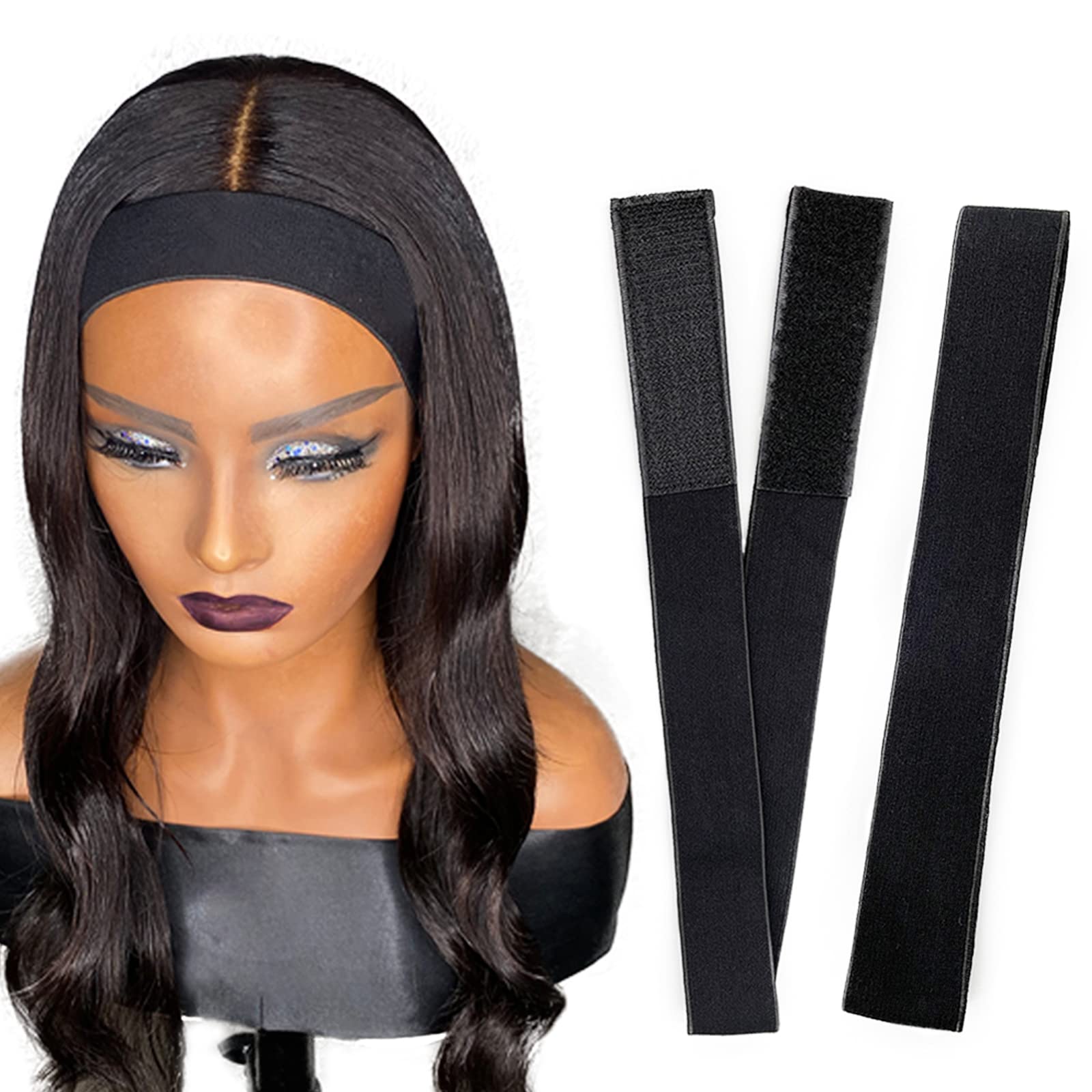 Atimiaza black elastic melt band for lace front wigs