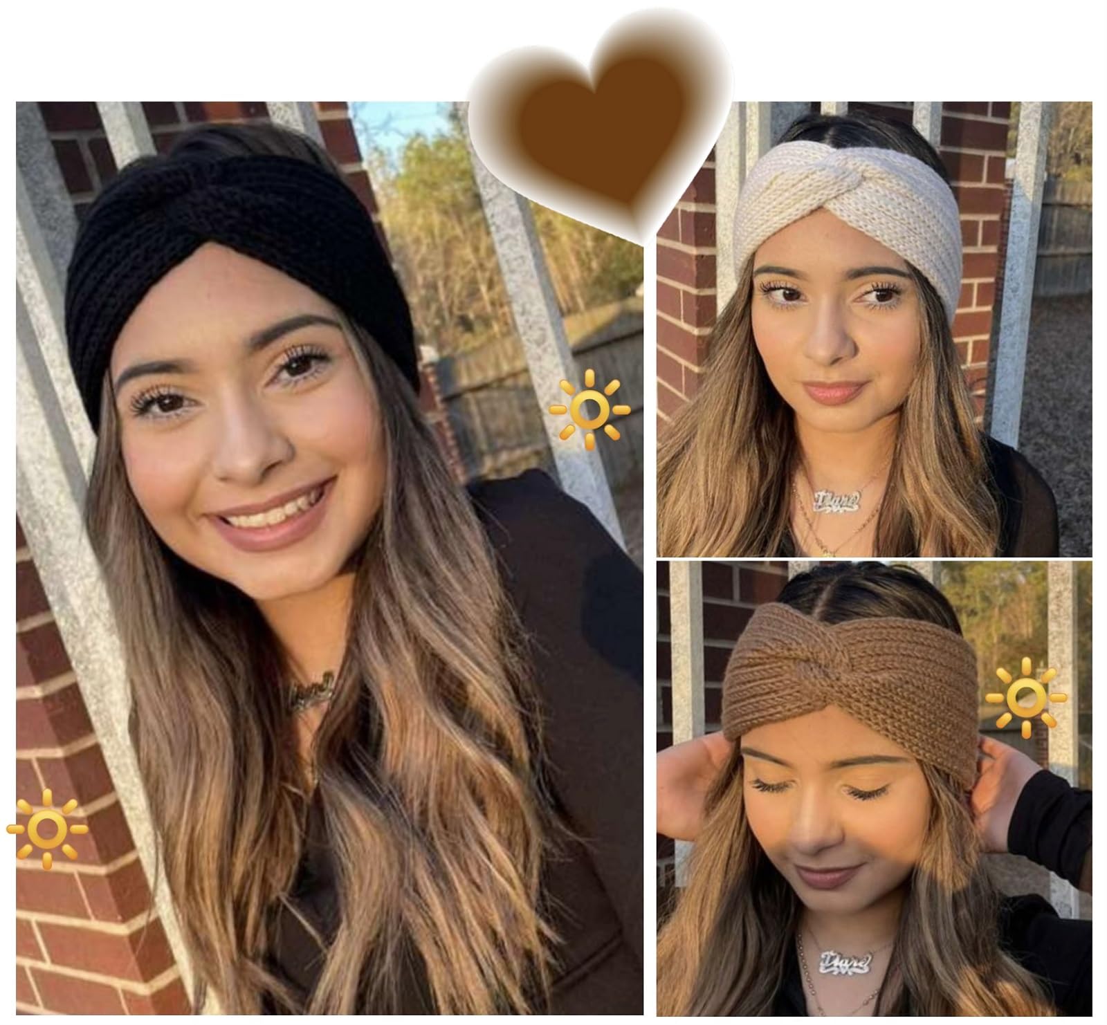 Model wearing Brook + Bay thick winter ear warmer headband