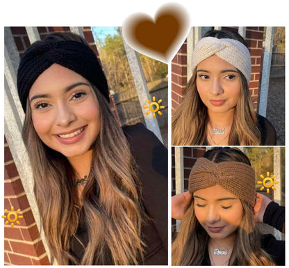 Model wearing Brook + Bay thick winter ear warmer headband