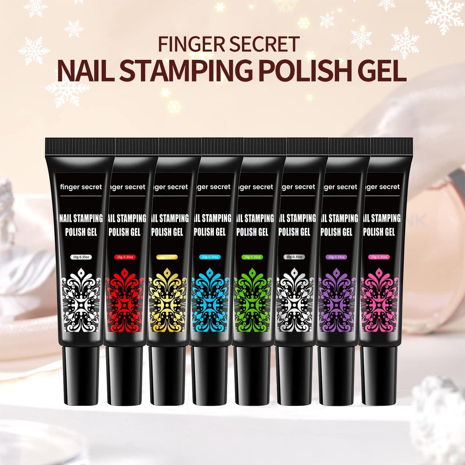 Nail art stamper kit components including scraper and jelly head