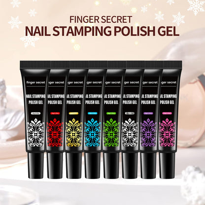 Nail art stamper kit components including scraper and jelly head