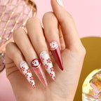 Professional nail art design created with stamp pen set