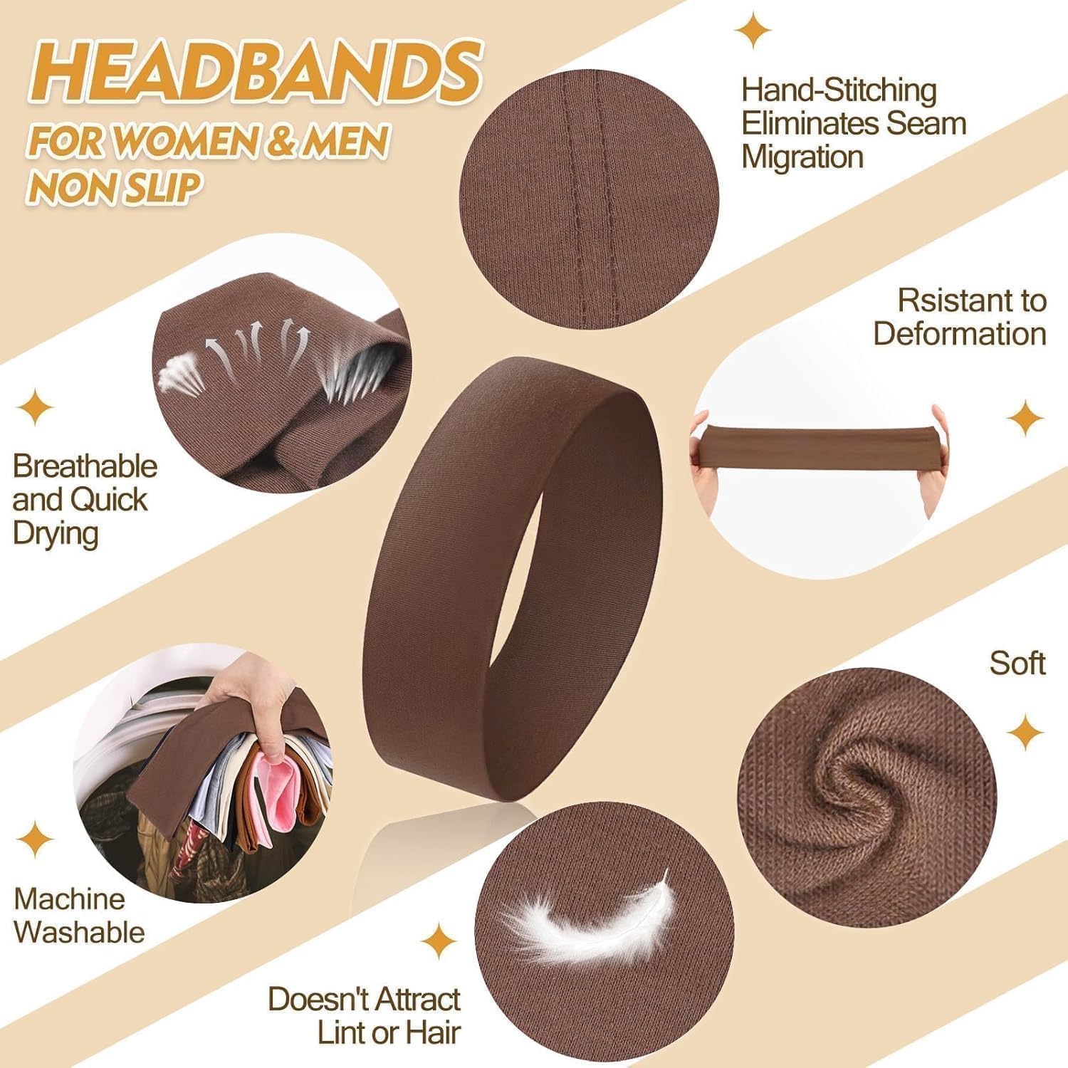 Yunaking athletic headbands displayed to show color variety