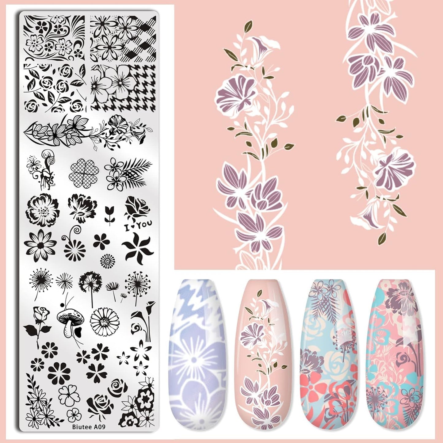 Biutee silicone nail stamper and scraper tool close up