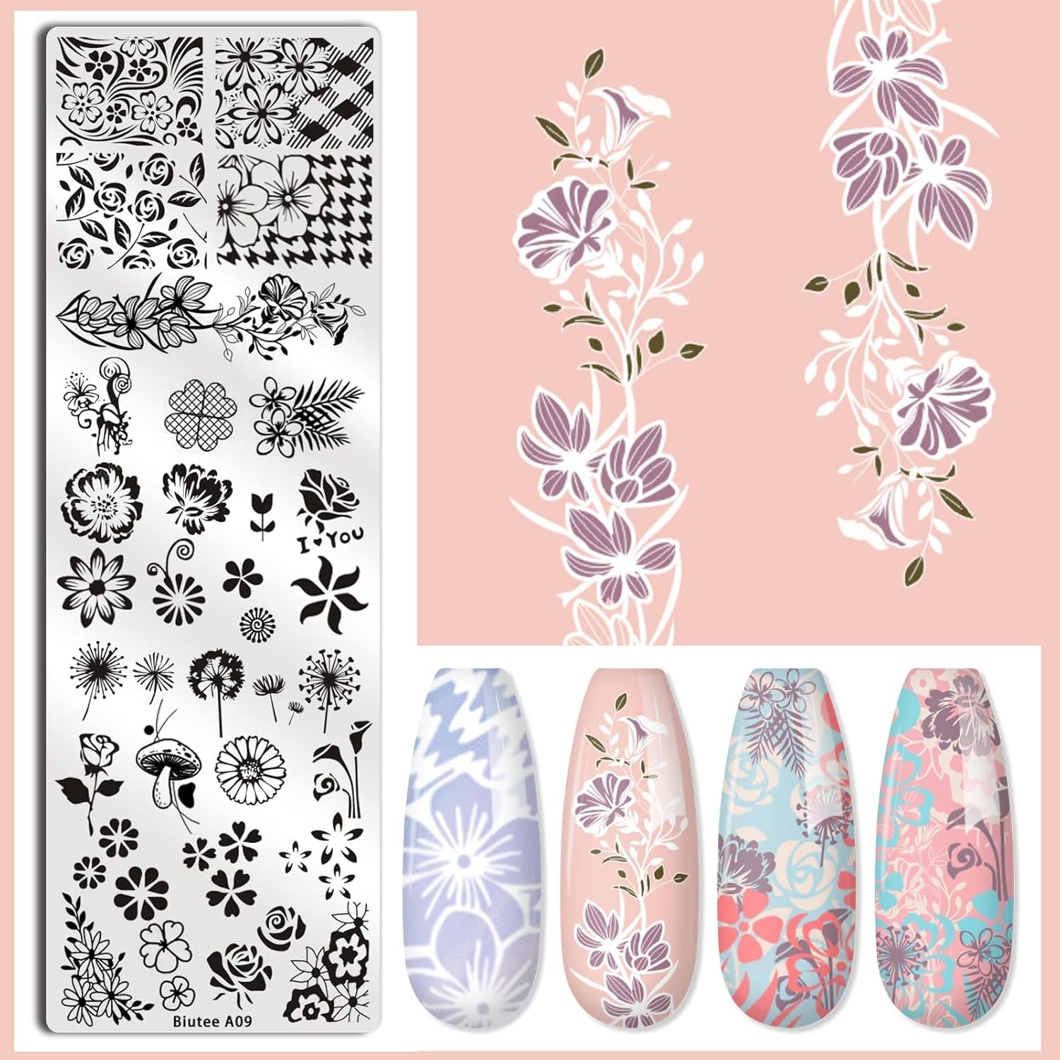 Biutee silicone nail stamper and scraper tool close up