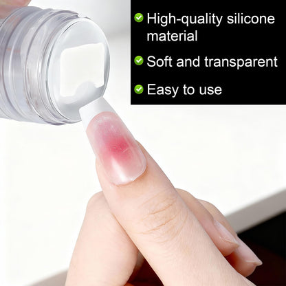 Close up of soft transparent silicone nail stamper head