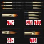 Double ended nail art liner brushes included in Ohlove kit