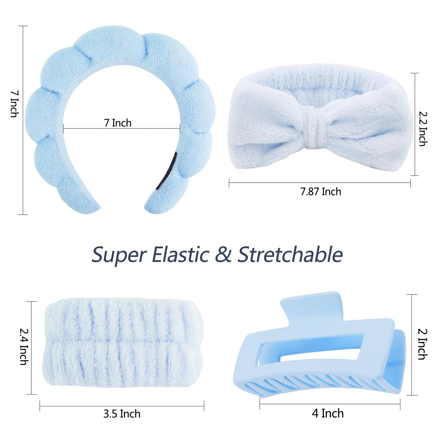 Soft microfiber sponge headband for face washing