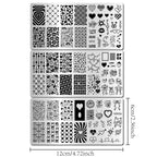 Three piece stainless steel nail stamping plate collection