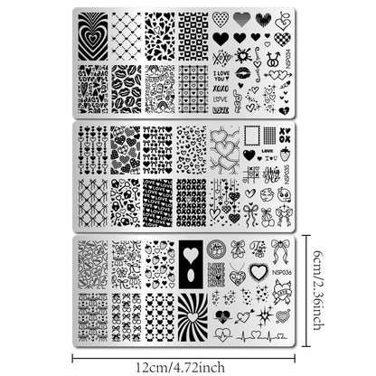 Three piece stainless steel nail stamping plate collection