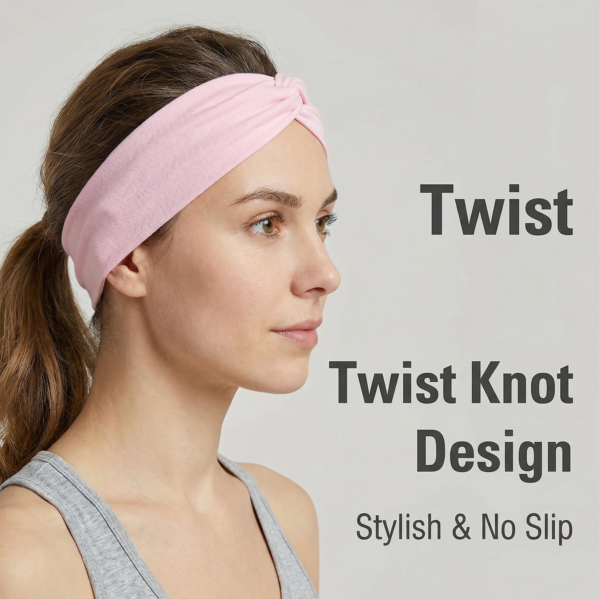 Luuao non slip knotted headbands for women yoga