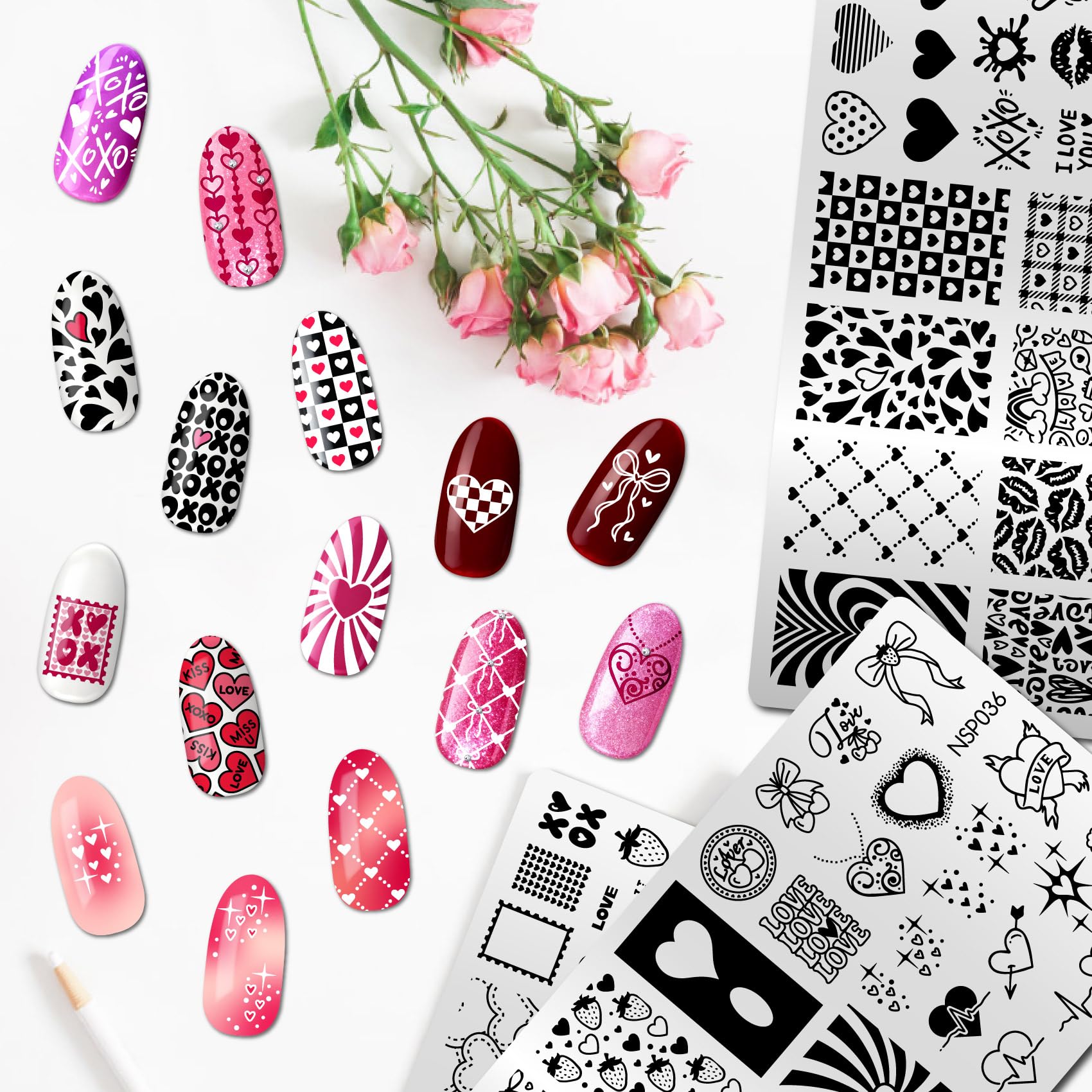 Arbuya stainless steel nail plates for creative manicure