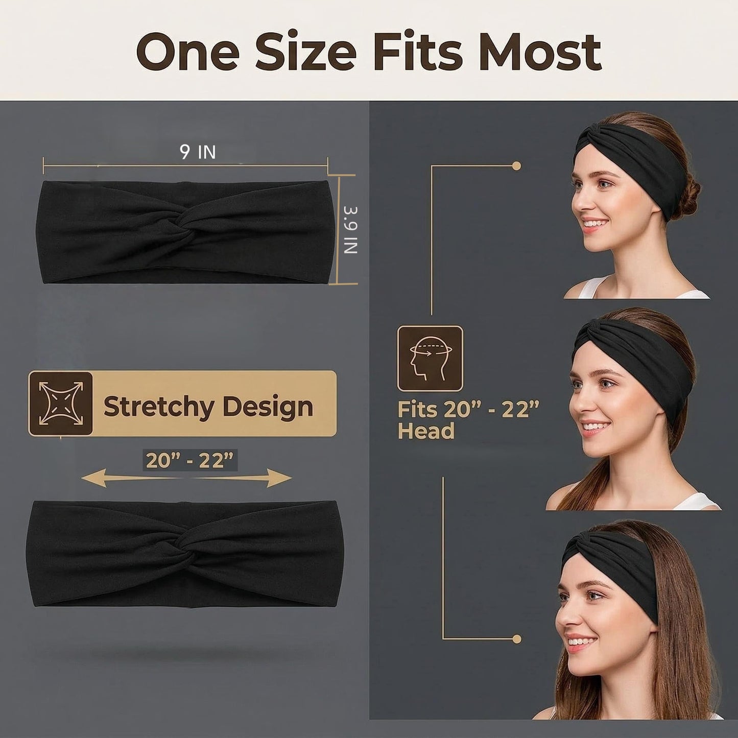 Luuao wide turban style hairbands for daily use