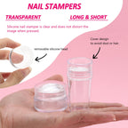 Clear jelly stamper showing visibility of nail art design.