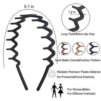 Detailed view of wavy hair comb teeth on Supgoodom headband