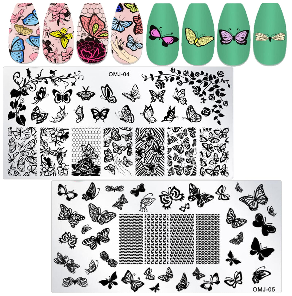 Professional grade stainless steel nail design templates