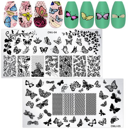 Professional grade stainless steel nail design templates