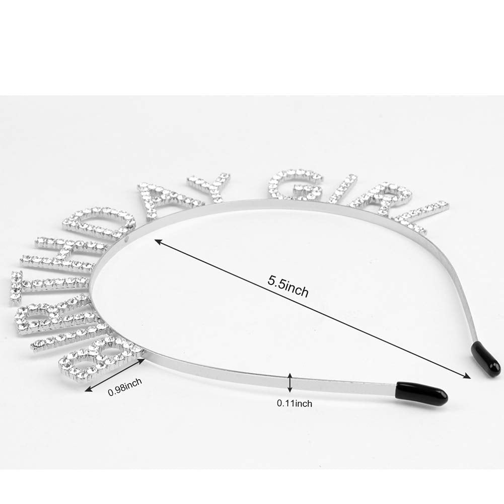 Side profile of Aoprie birthday tiara on model