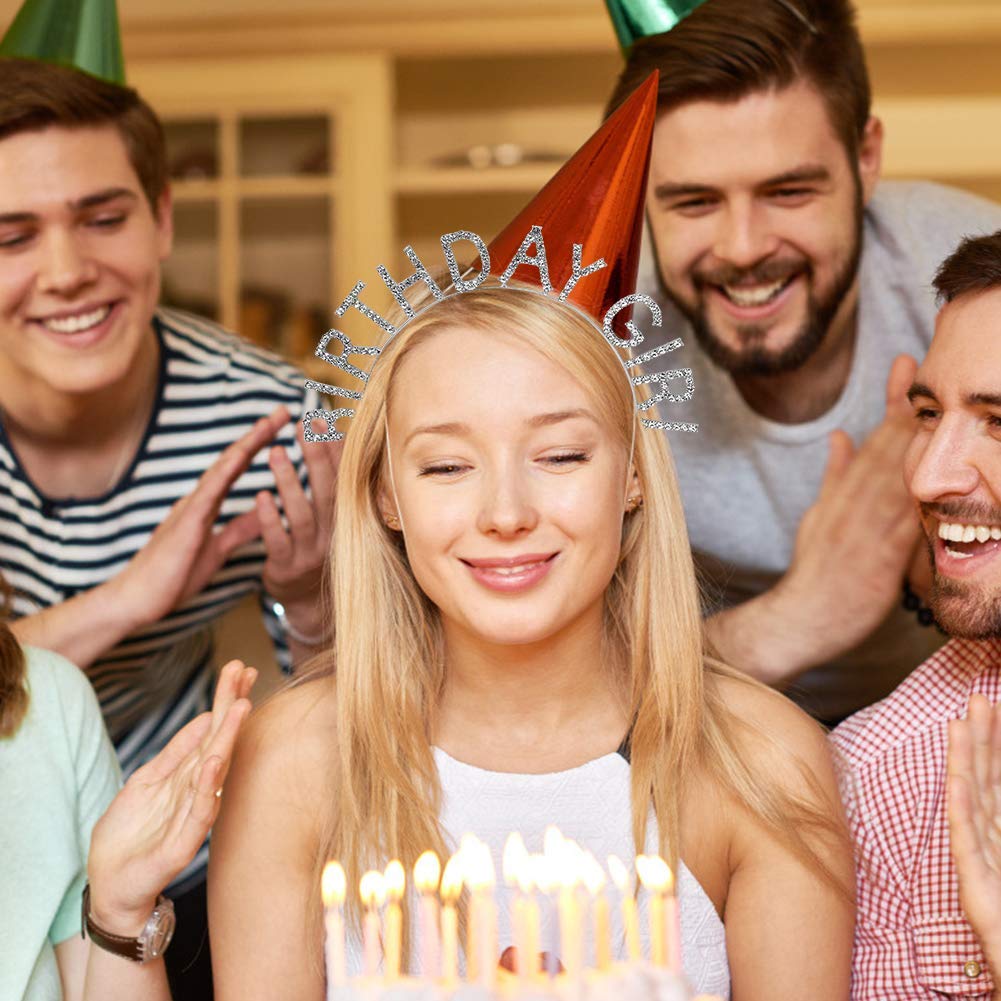 Aoprie birthday girl headband showing flexible metal frame