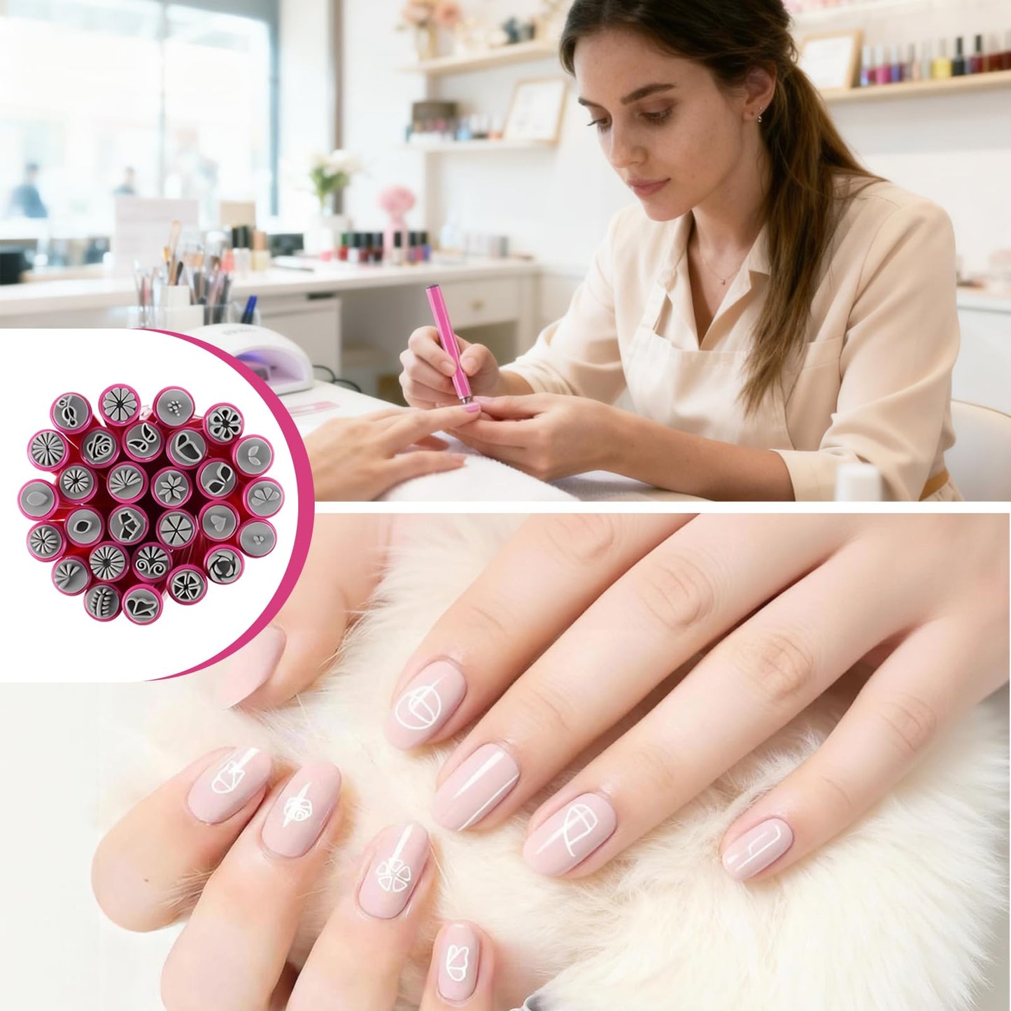 Hand holding a Zjchao nail art stamping pen for manicure