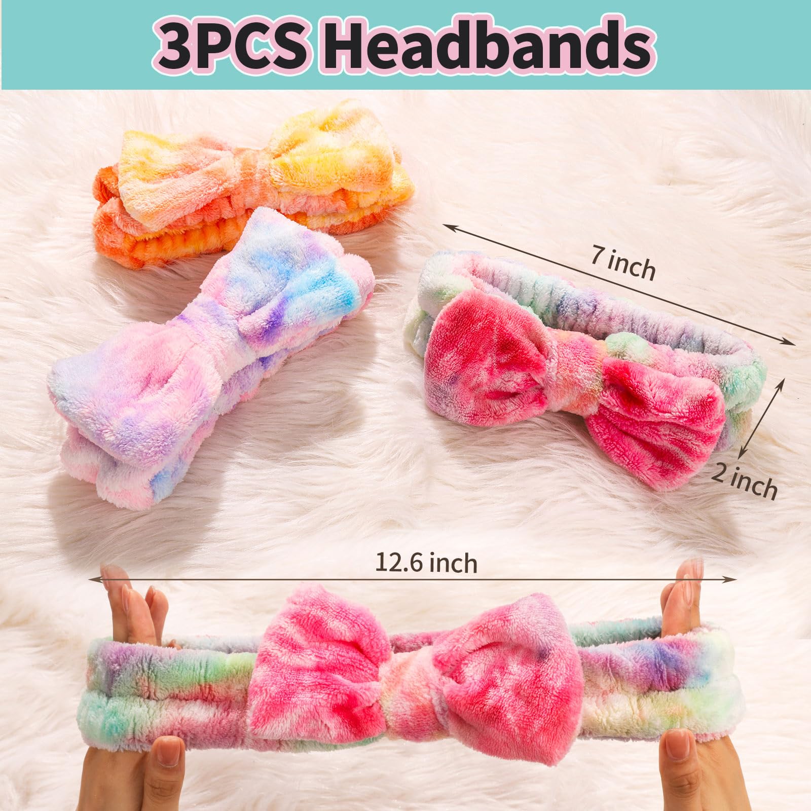 Leobro microfiber fleece spa headband for washing face