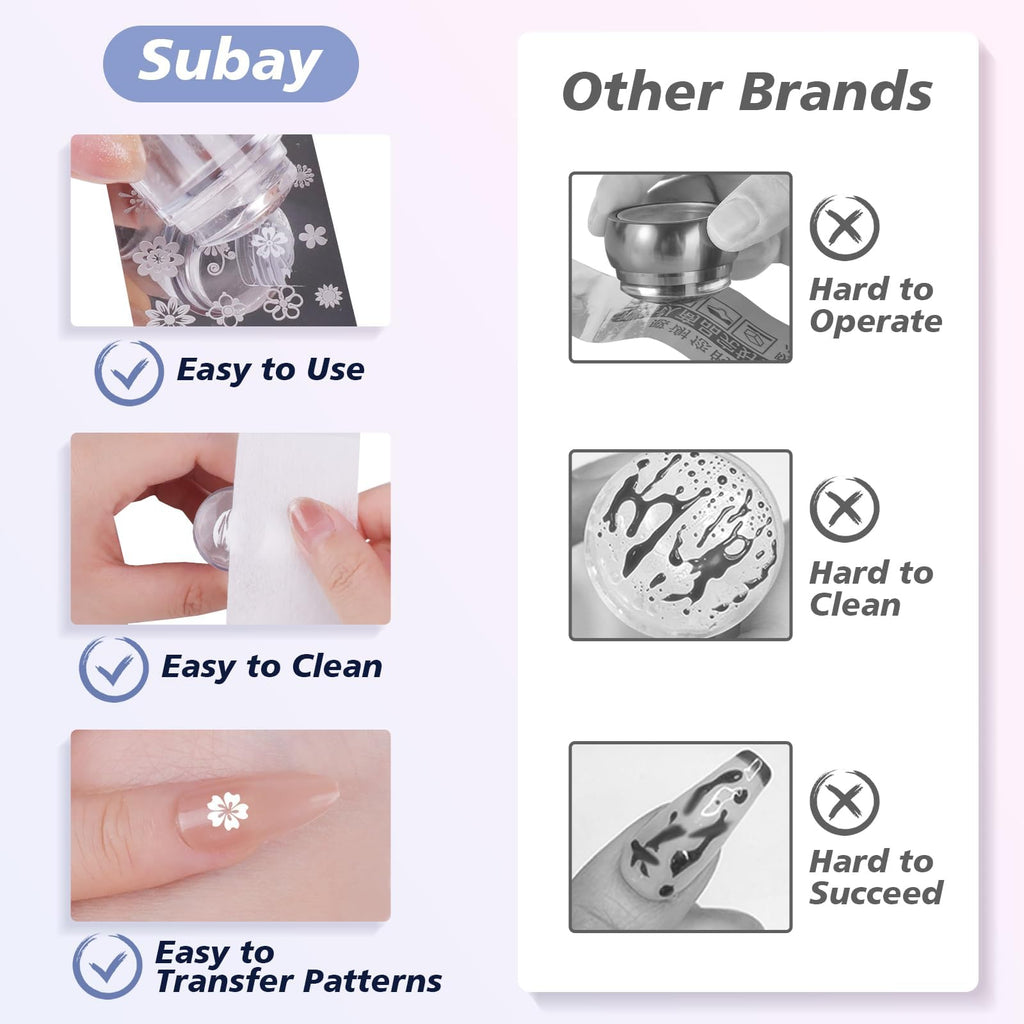 Packaging view of the authentic Subay nail stamper set.