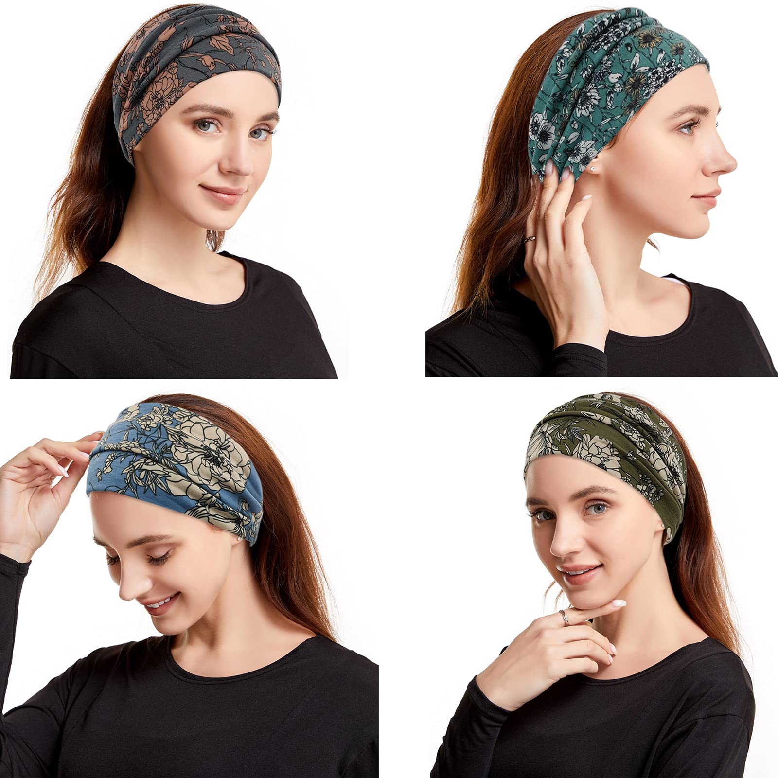 Different ways to style wide boho headbands
