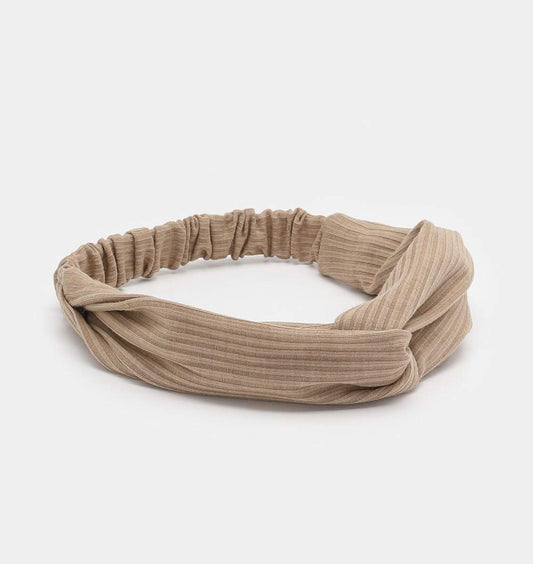 Huachi stretchable ribbed fabric headband close up