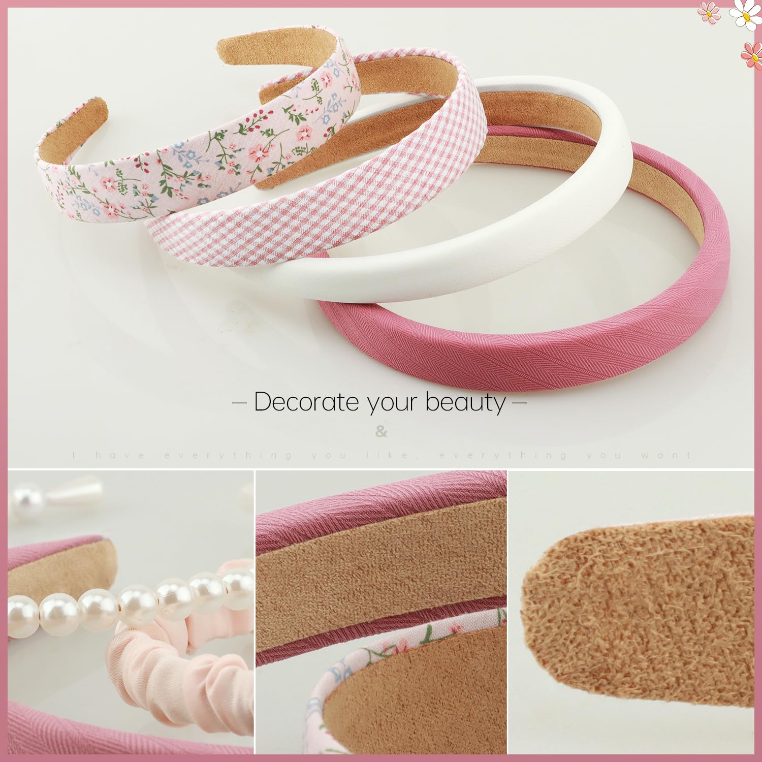 Elegant pearl embellished wide hair accessories set