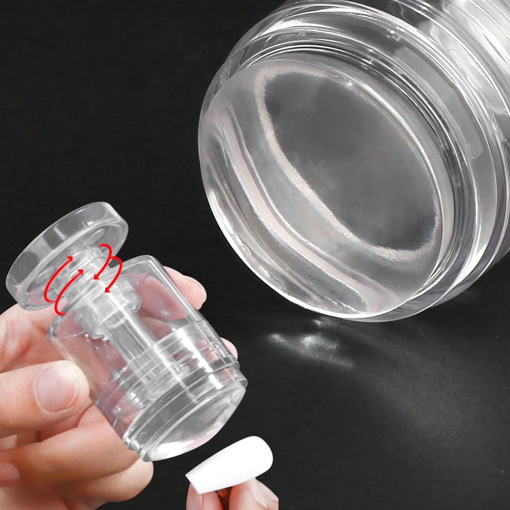 Transparent jelly nail stamper with scraper tool