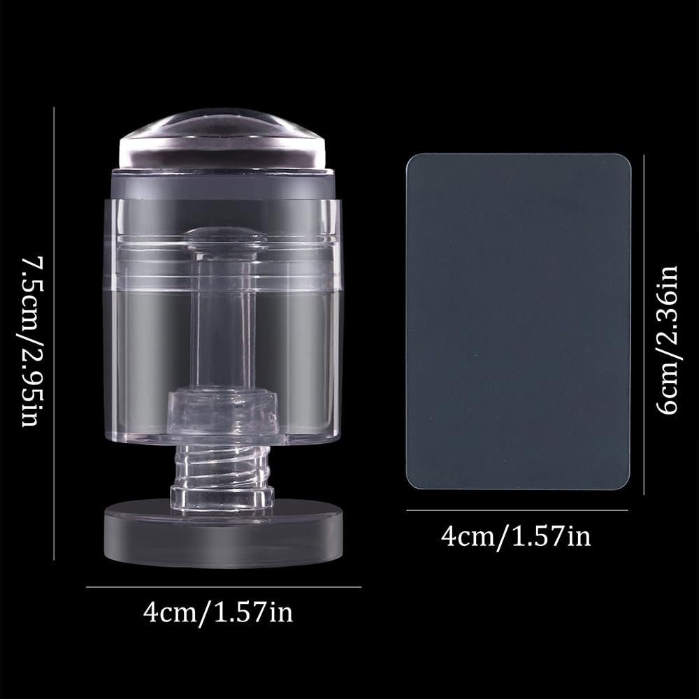 Adjustable silicone nail art stamper head