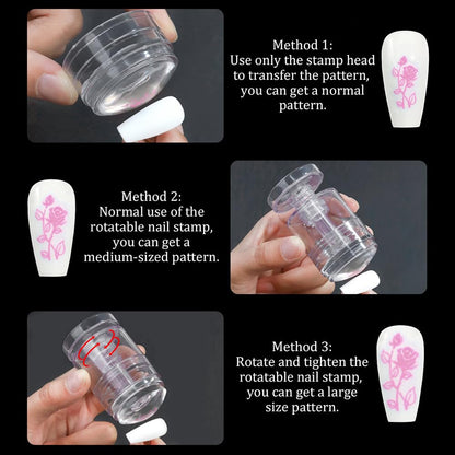 Clear silicone nail stamper for DIY manicures