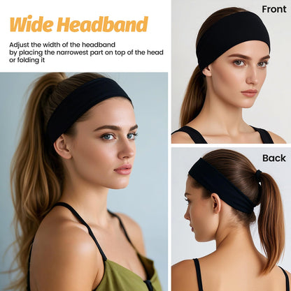 Collection of six HSEM wide elastic hair bands in various styles