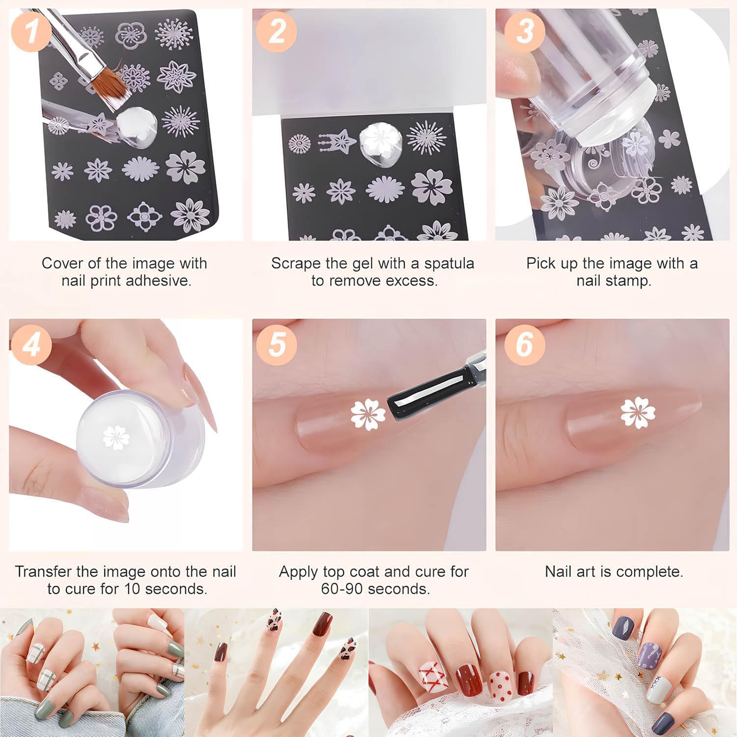 Replacement silicone nail stamper heads for DIY nail art