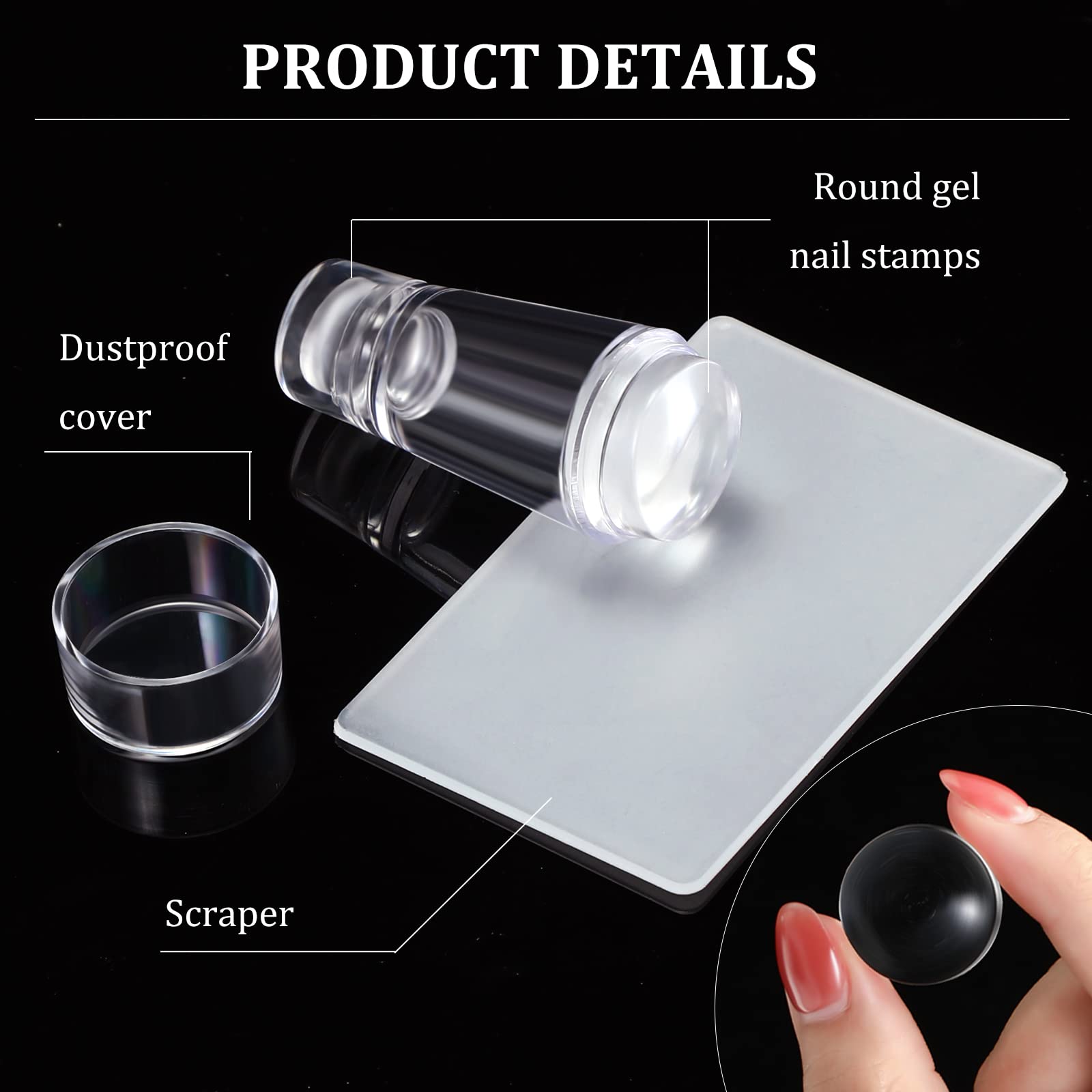 Durable plastic scrapers for nail art stamping kits