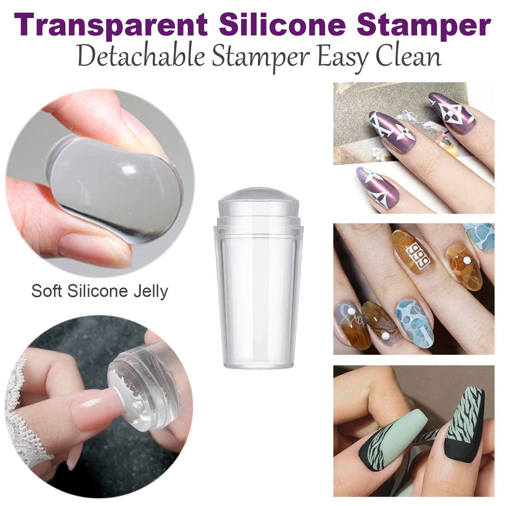 Clear jelly silicone nail stamper for French tips