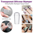 Clear jelly silicone nail stamper for French tips
