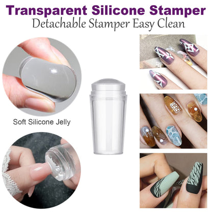 Clear jelly silicone nail stamper for French tips