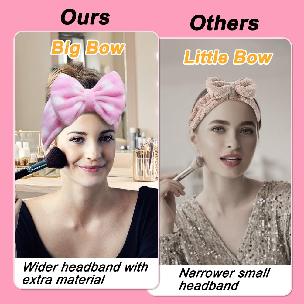 Shintop hairlace headband in pink polka dots pattern