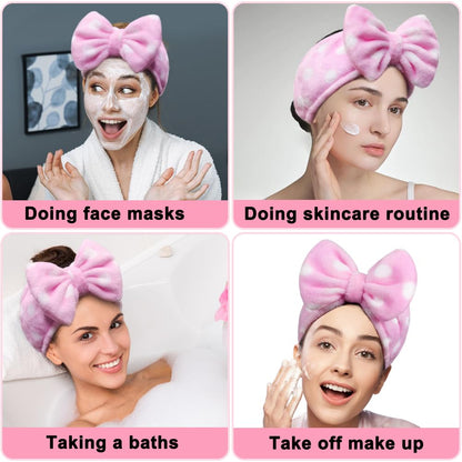 Spa headband used for holding hair during facial mask application