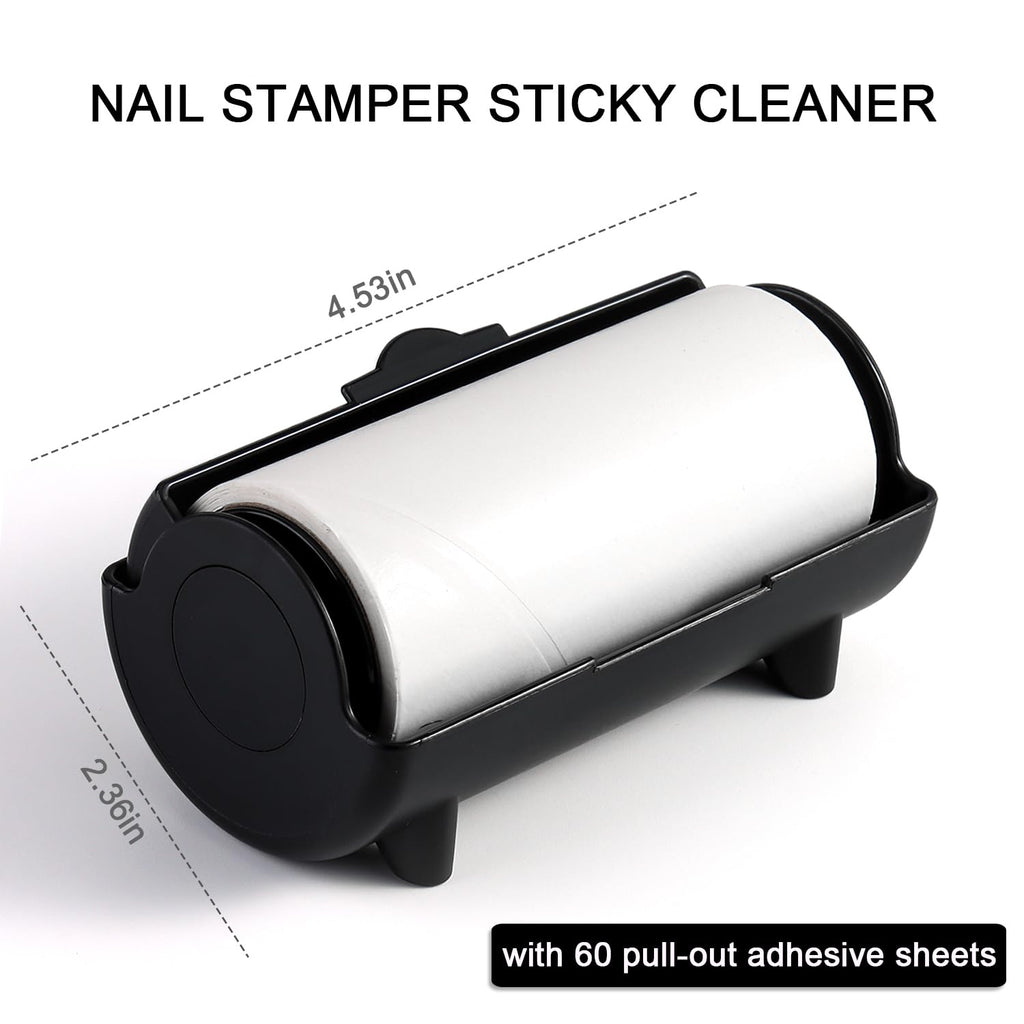 Furtherpretty nail stamper cleaner roll with protective case and adhesive paper