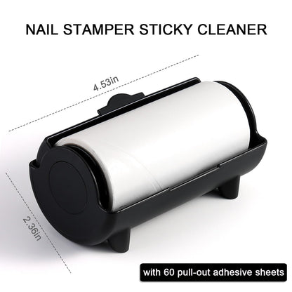 Furtherpretty nail stamper cleaner roll with protective case and adhesive paper