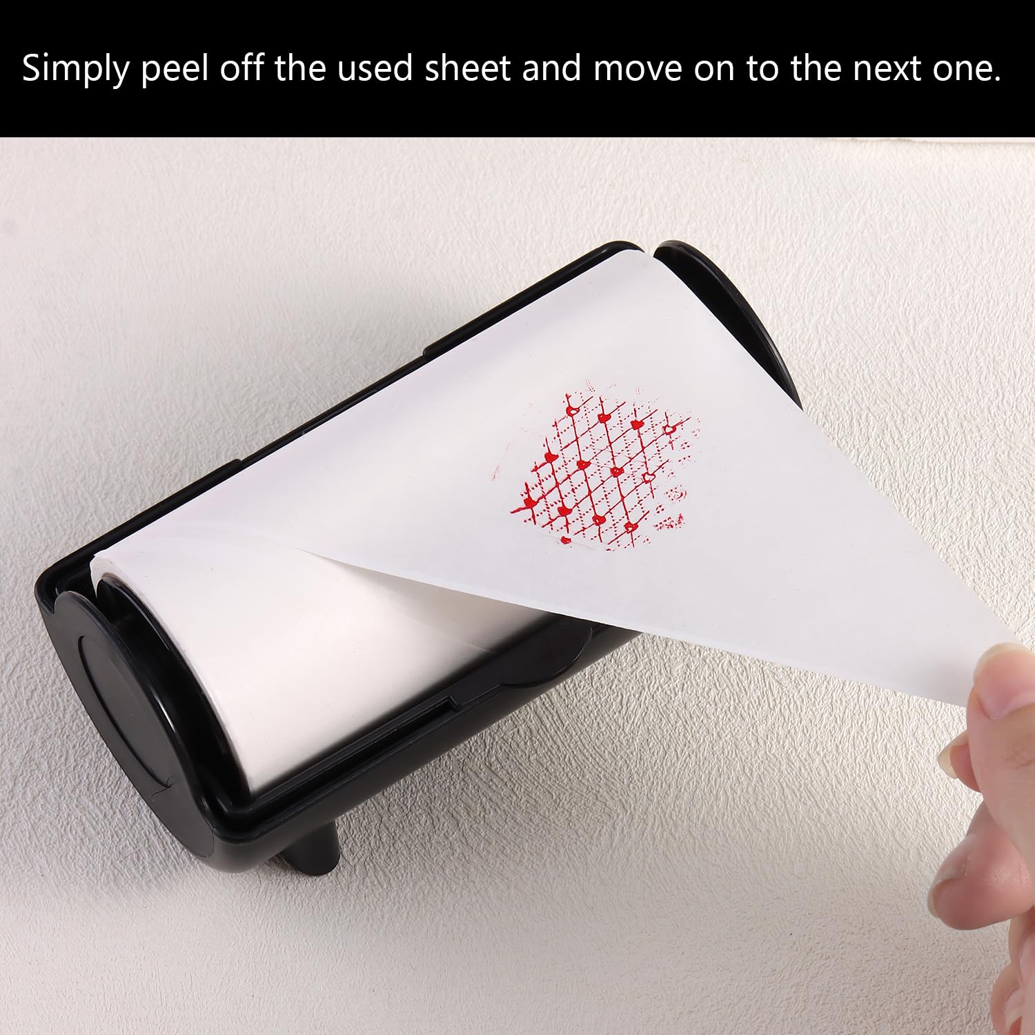 Demonstration of cleaning a silicone nail stamper on adhesive sheet