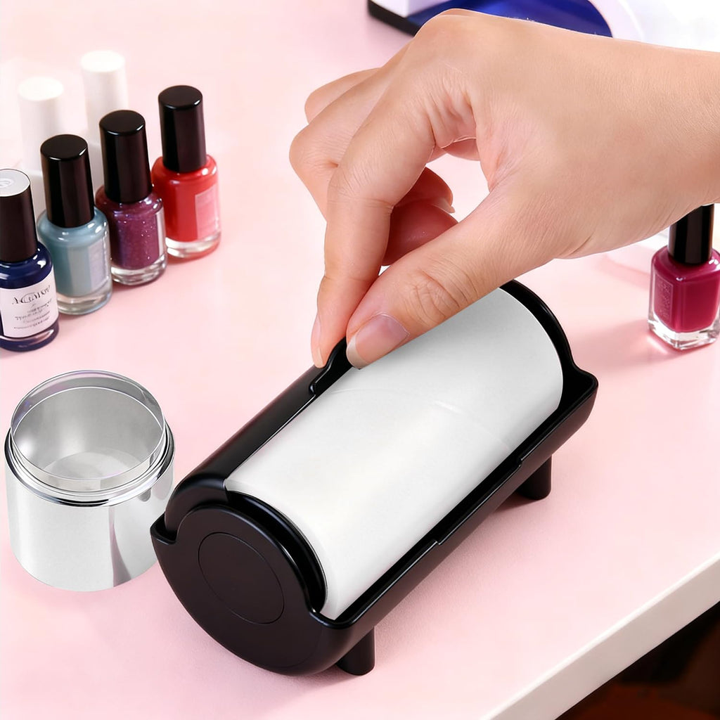 Professional nail stamping kit tools featuring adhesive cleaner