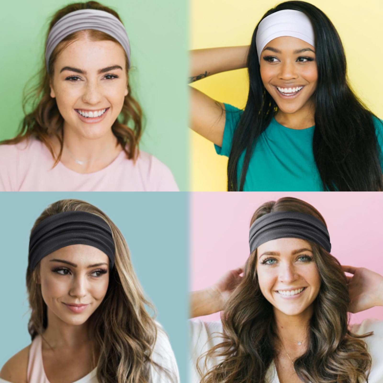 Model wearing Terse breathable thick headband during yoga