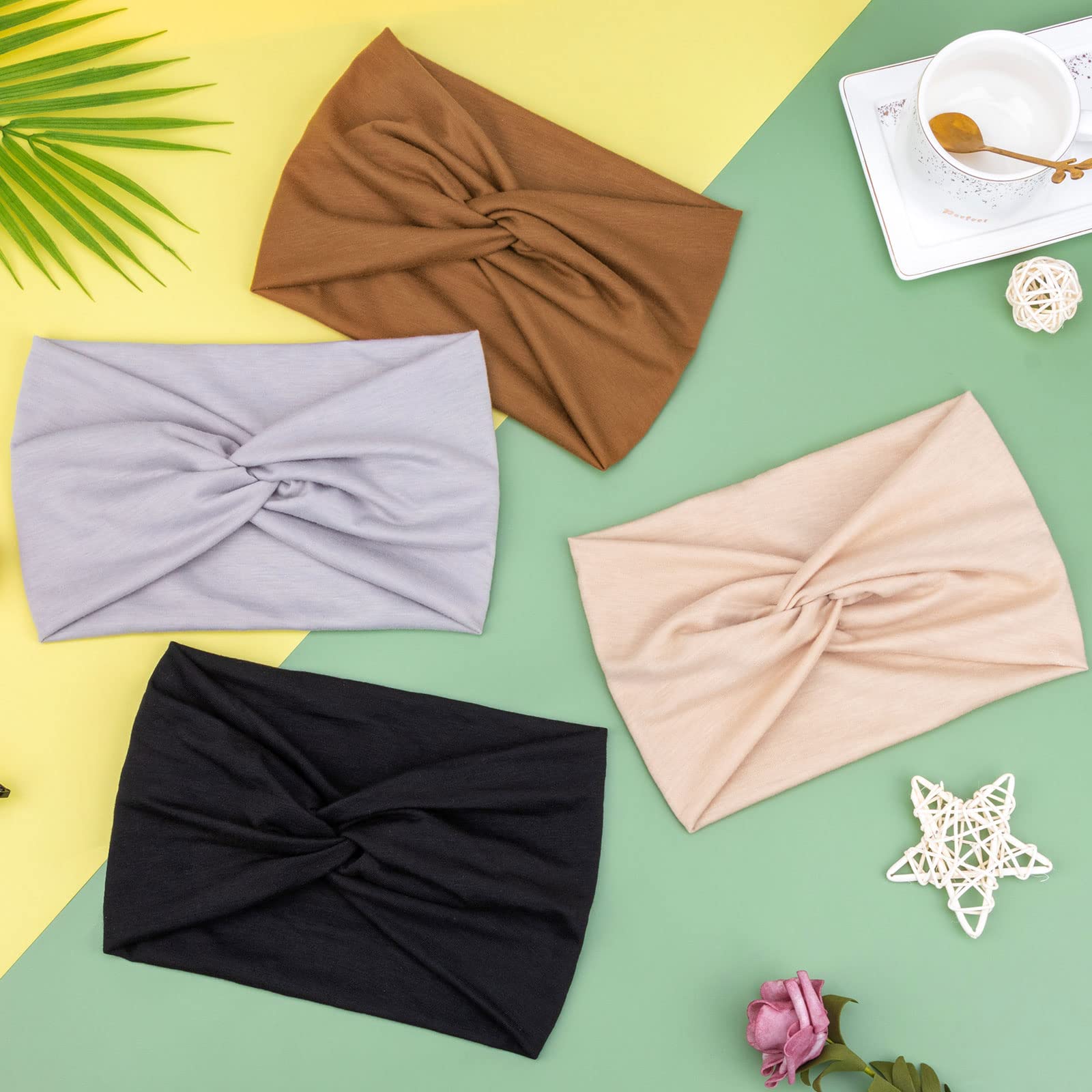 Dreshow wide knotted hair wraps neutral color set