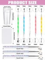 Three piece nail art detail brush set for precise painting