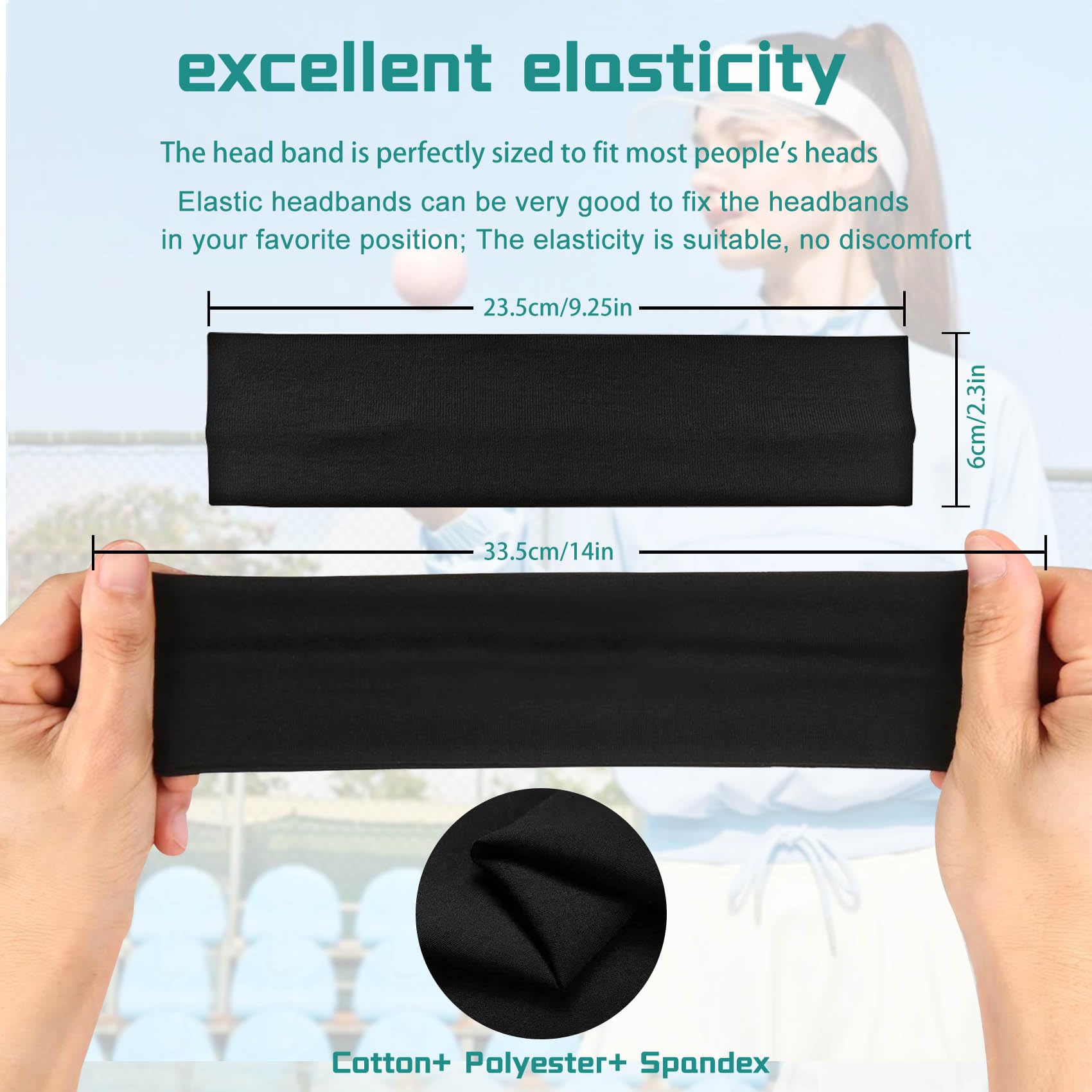 Three pieces of Aclovcy stretch cotton headbands for women